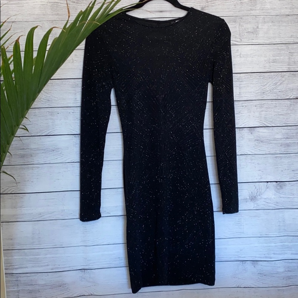 H&M | Black Backless Shimmer Dress